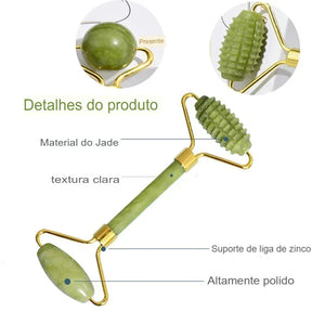 JADEZEN PRO - Kit Facial de Jade com Gua Sha e Rollers