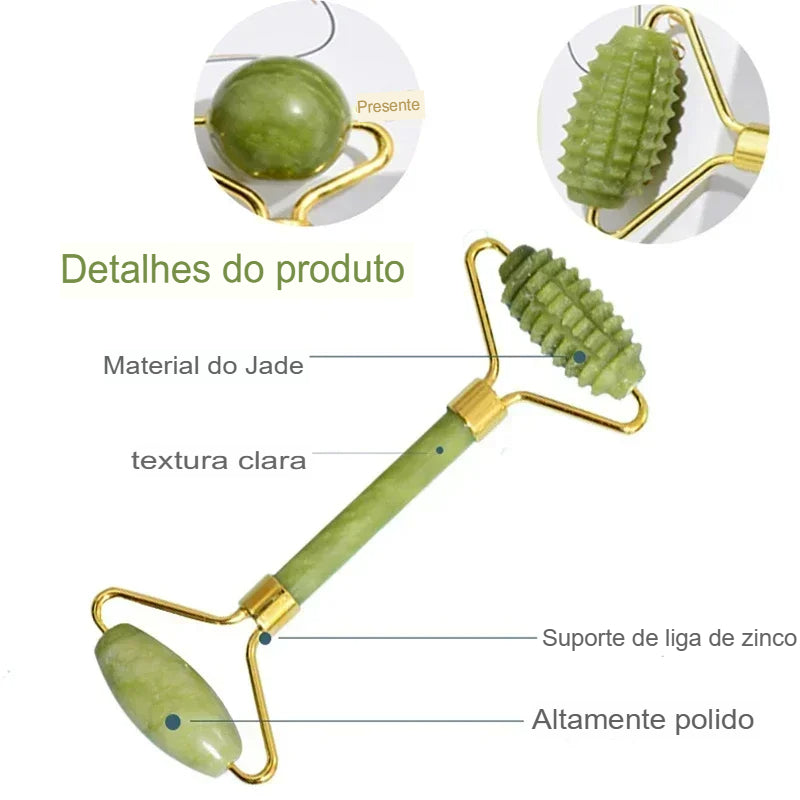 JADEZEN PRO - Kit Facial de Jade com Gua Sha e Rollers