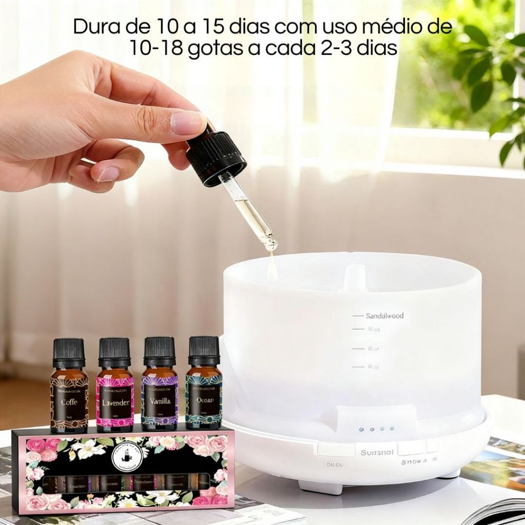 ZENAROMA PRO - Kit 6 Óleos Essenciais para Aromaterapia