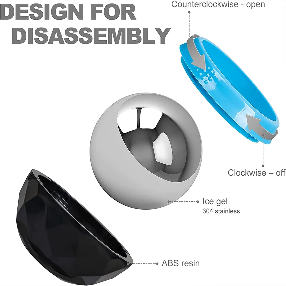 Hot/Cold Massage Roller Ball Stainless Steel Body Therapy Ice Roller Pain Relief Deep Tissue Massage Balls Body Face Massager